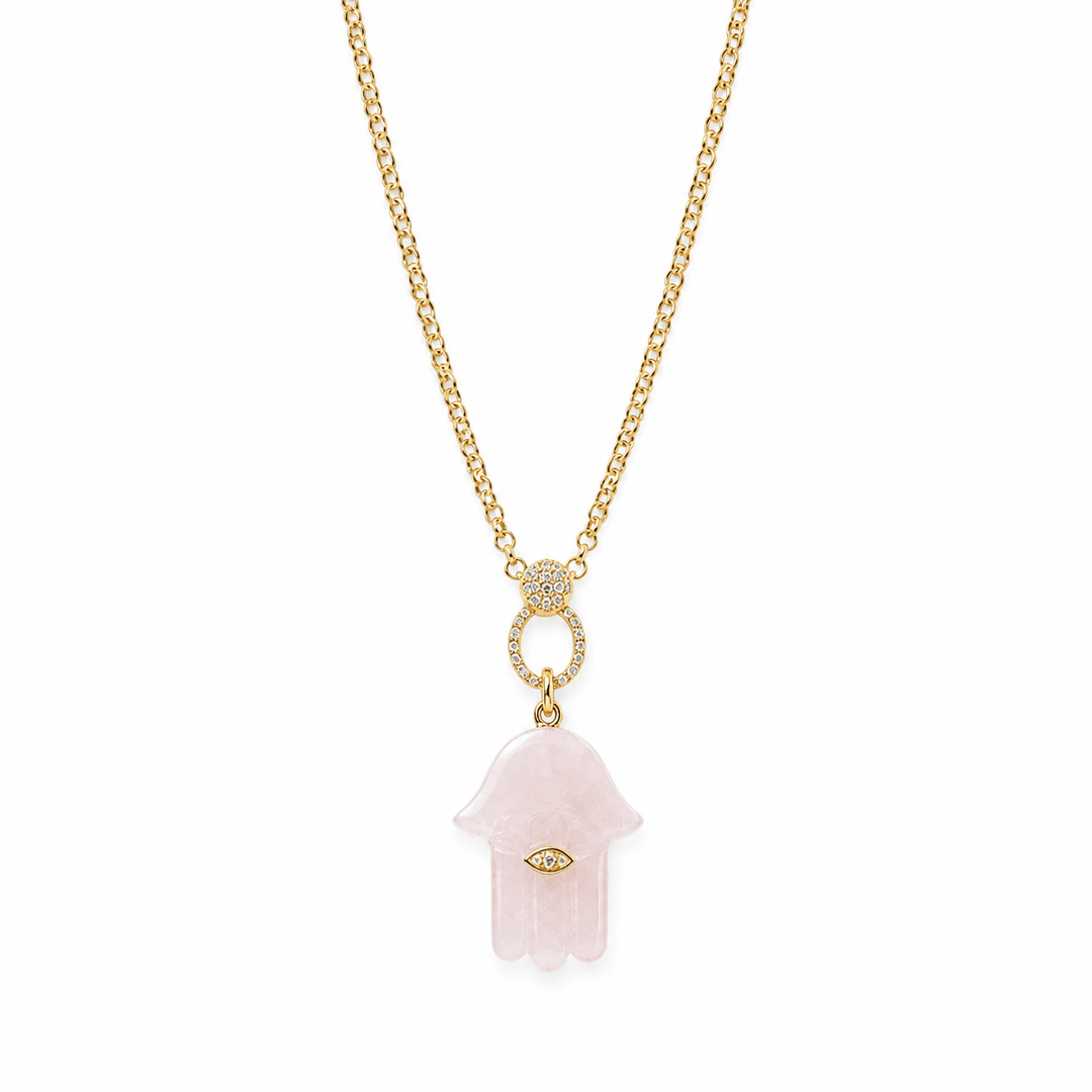 Gemstone Hamsa Necklace