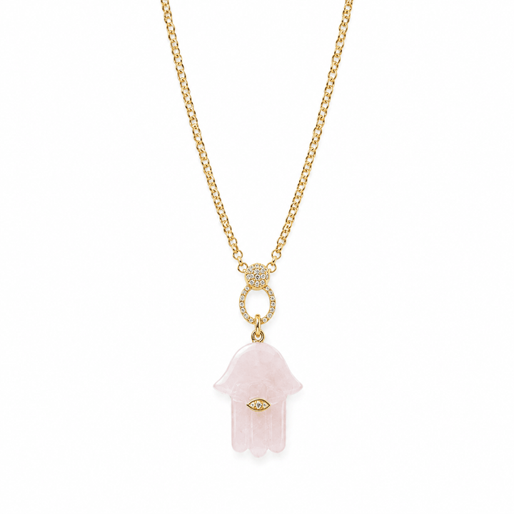 Gemstone Hamsa Necklace