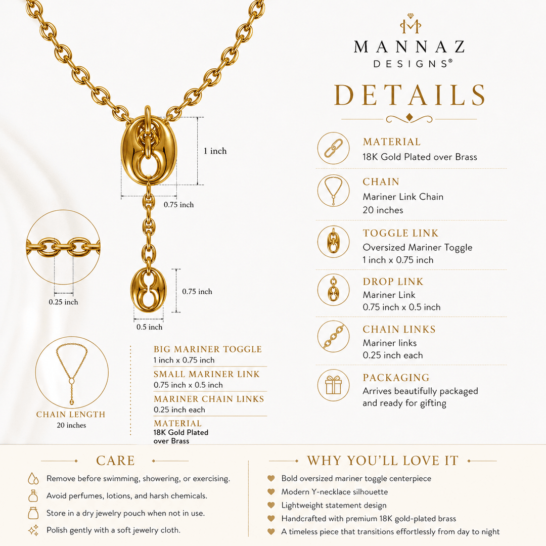 Gold Mariner Toggle Necklace