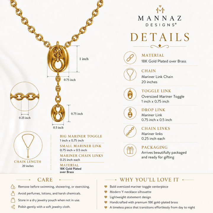 Gold Mariner Toggle Necklace