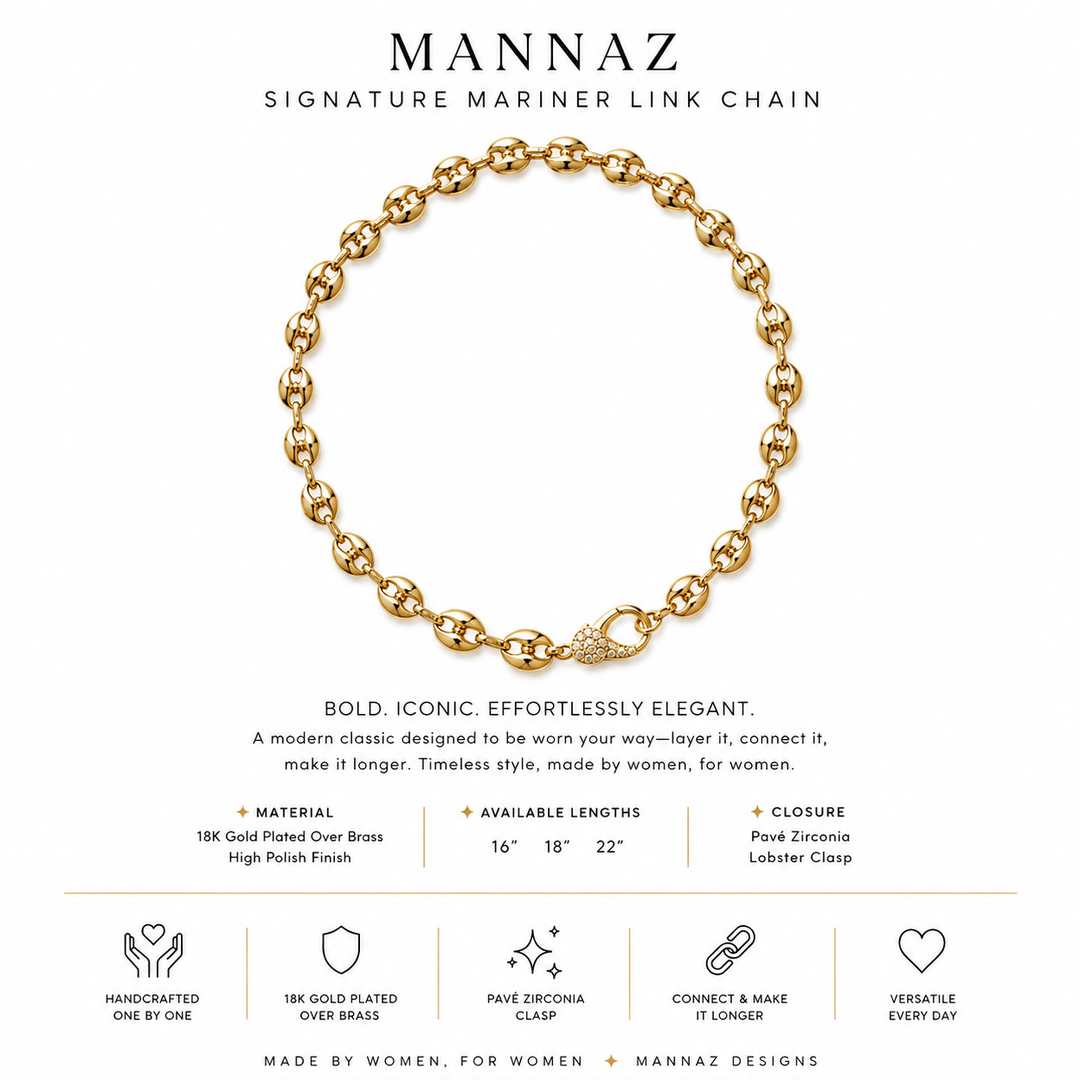 Mannaz Mariner Gold Chain Necklace – Exclusive Chain
