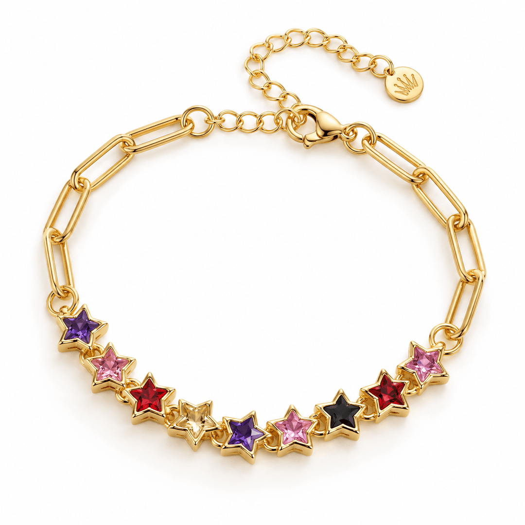 Rainbow Star Chain Bracelet