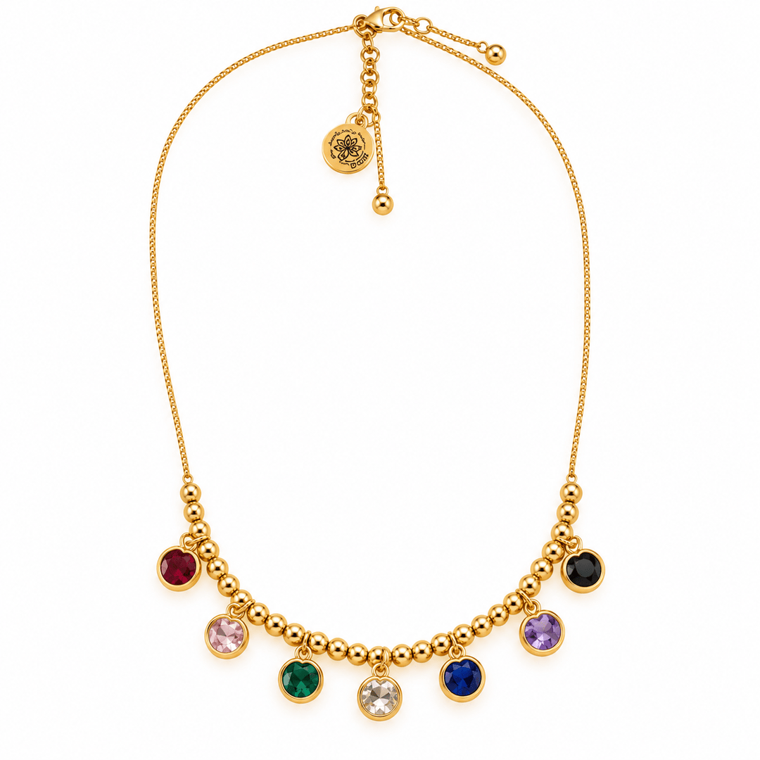 Rainbow Zirconia Charm Necklace – 18K Gold Plated