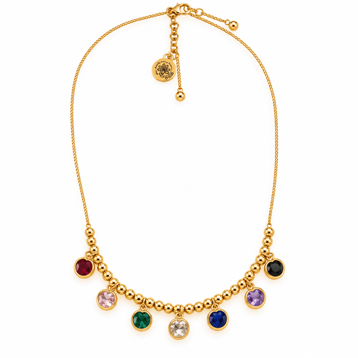 Rainbow Zirconia Charm Necklace – 18K Gold Plated