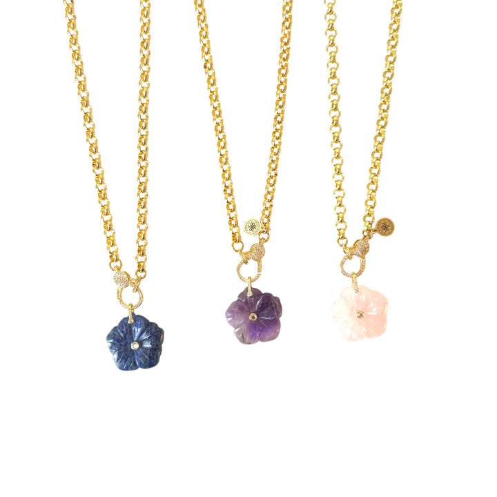 Flower Gemstone Necklace
