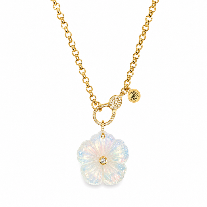 Flower Gemstone Necklace