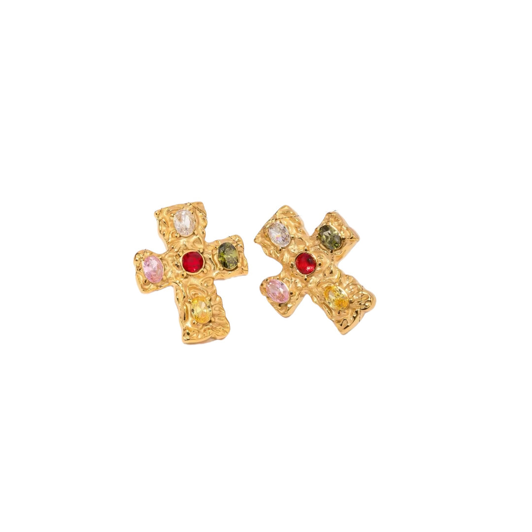 Catalina Cross Baroque Earrings