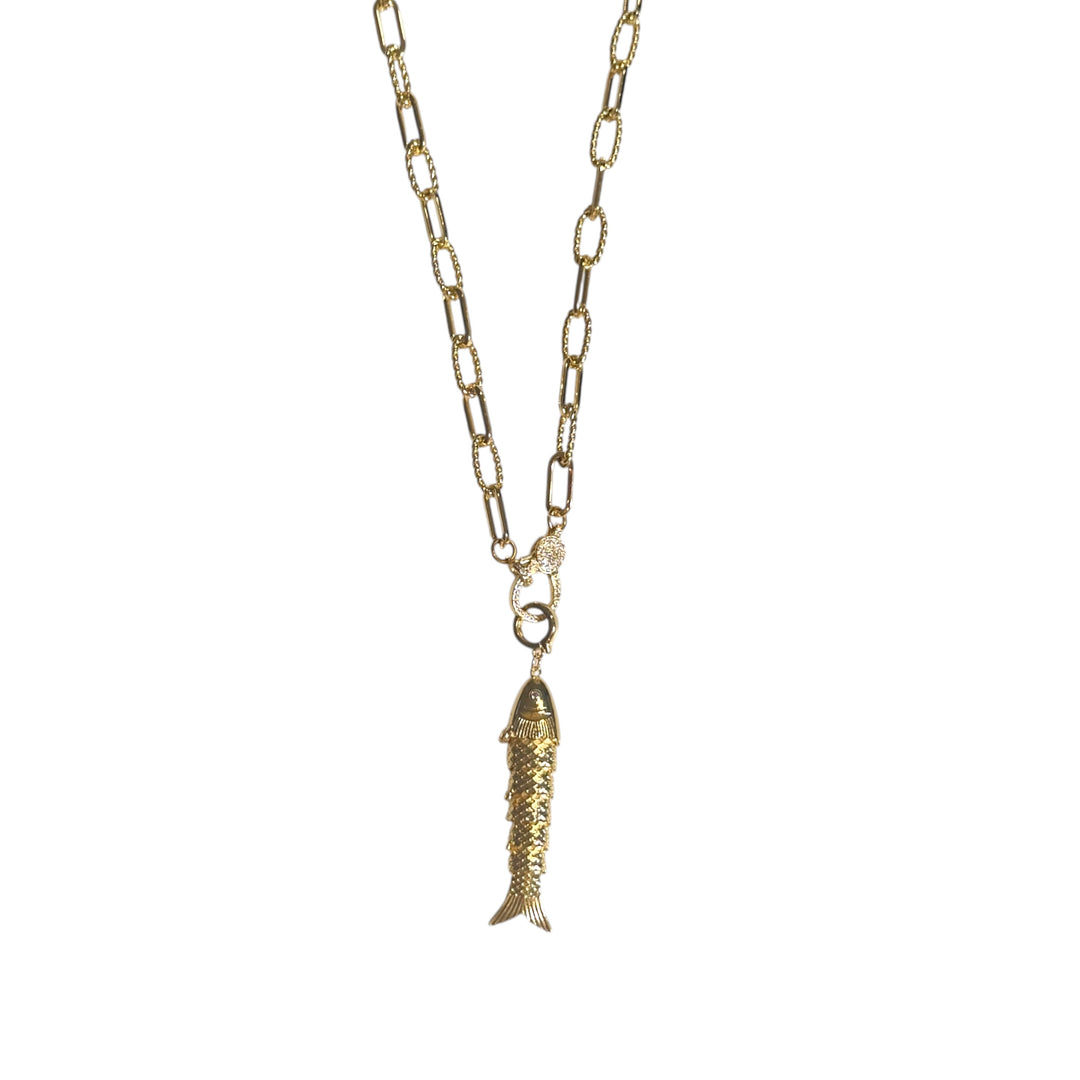 Twirling Fish Pendant Necklace