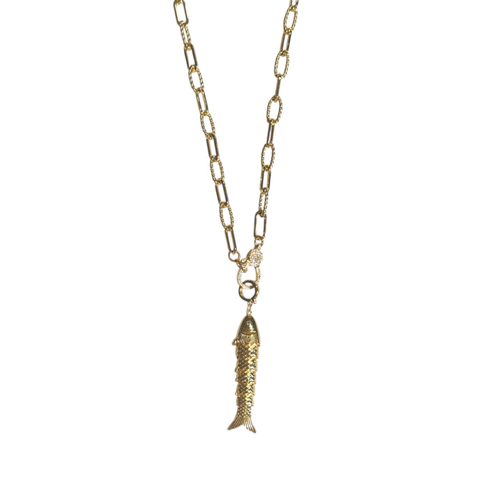 Twirling Fish Pendant Necklace