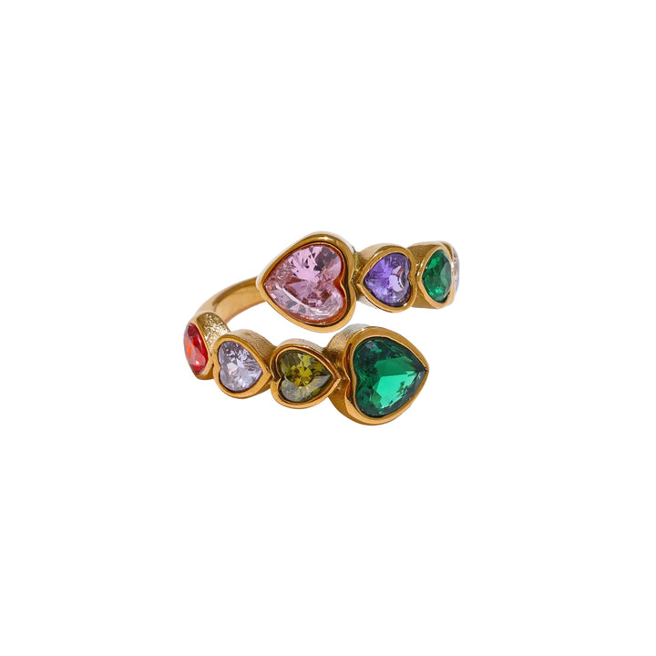 Heart Row Stone Ring