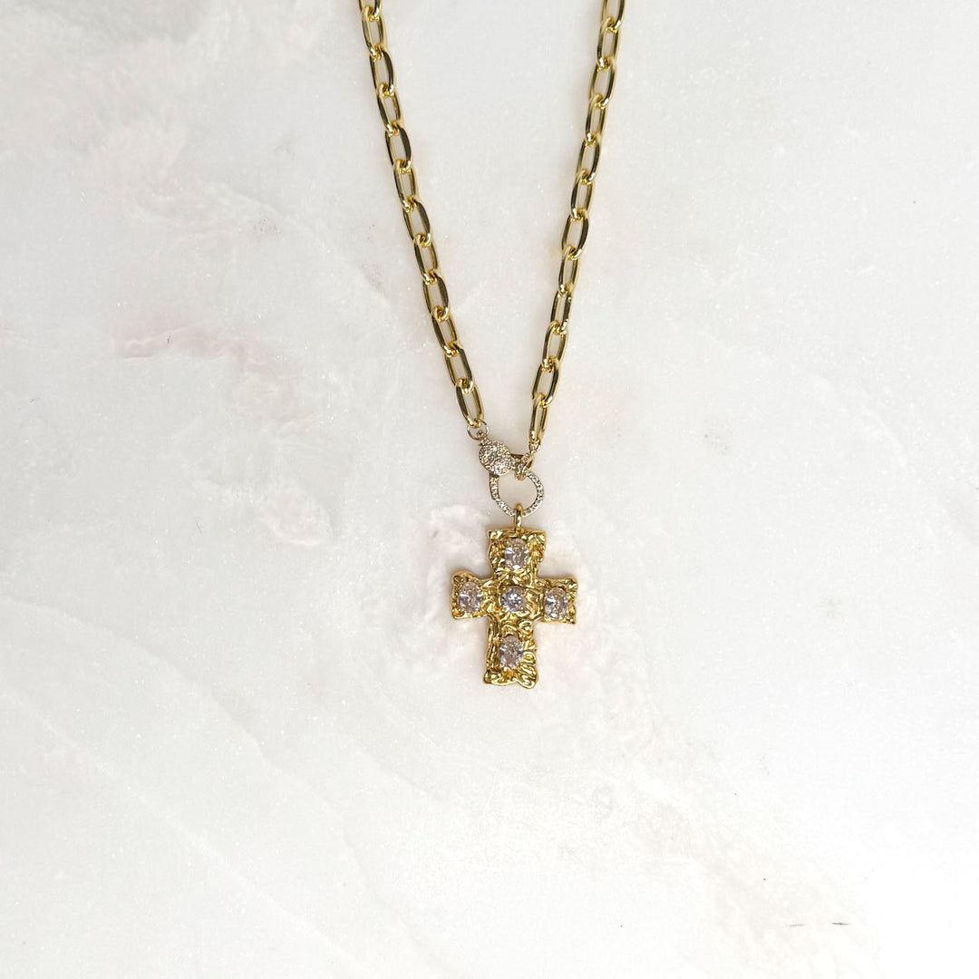 Barroque Cross Pendant Necklace