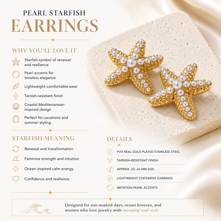 Pearl Starfish Earrings
