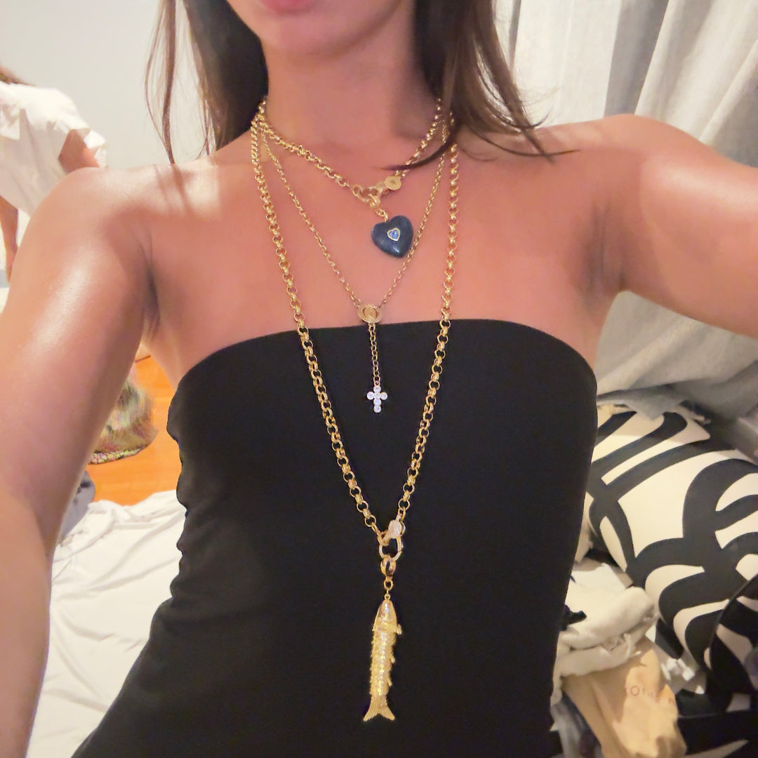 Twirling Fish Pendant Necklace