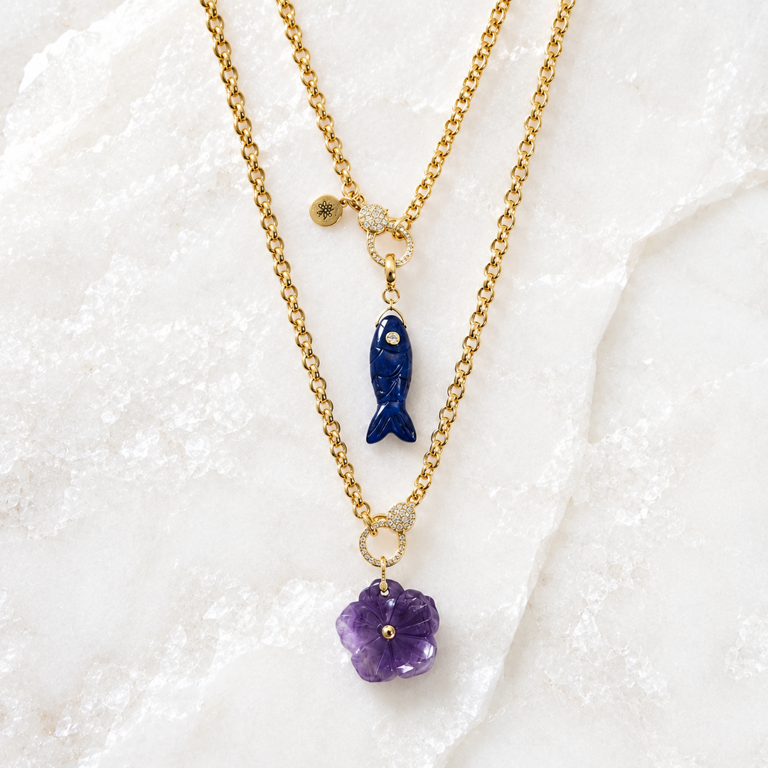 Flower Gemstone Necklace