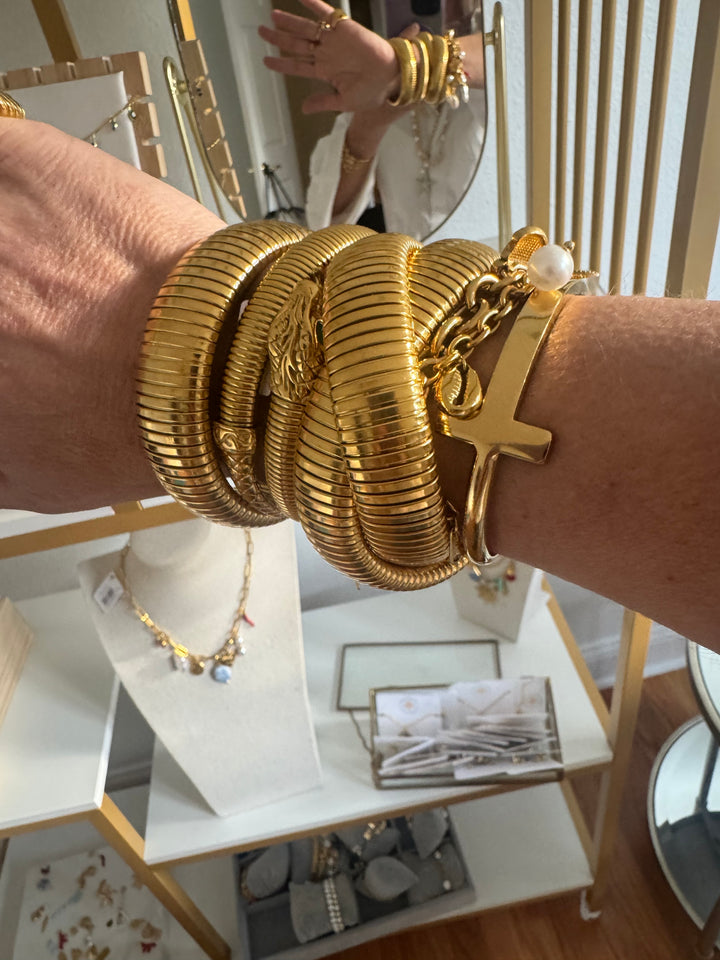 Sol Gold Waterproof Coil Bangle