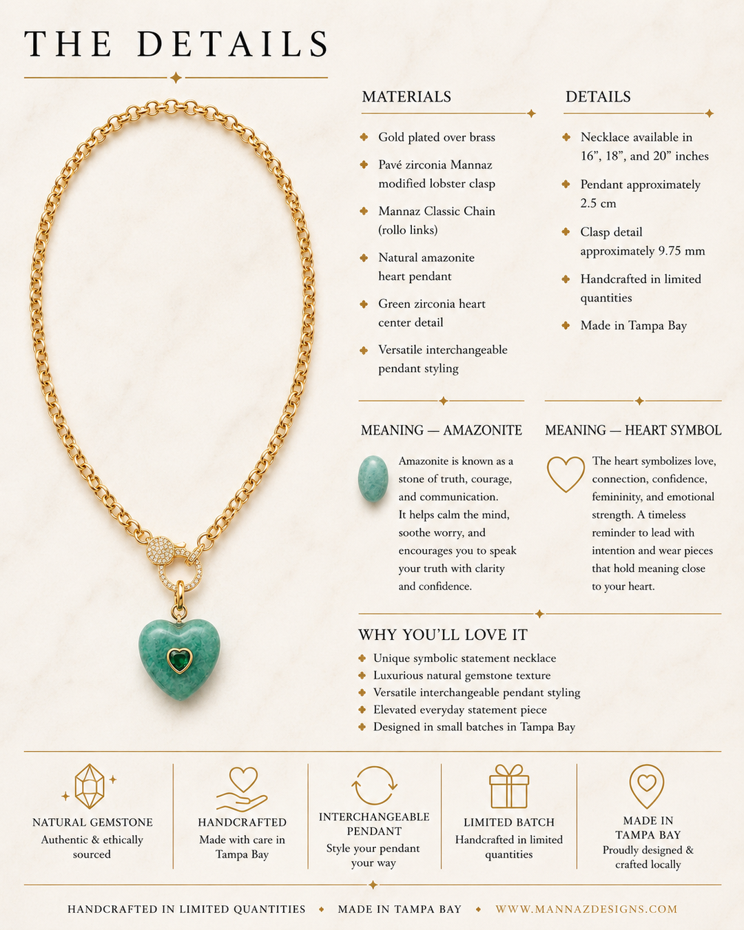 Amanzonite Heart Necklace