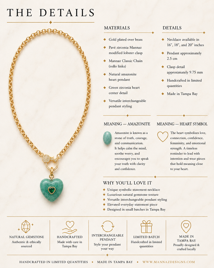 Amanzonite Heart Necklace