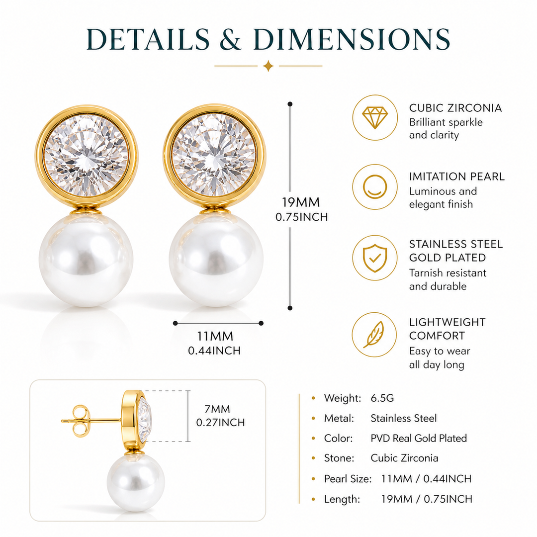 Luna Pearl Drop Earrings