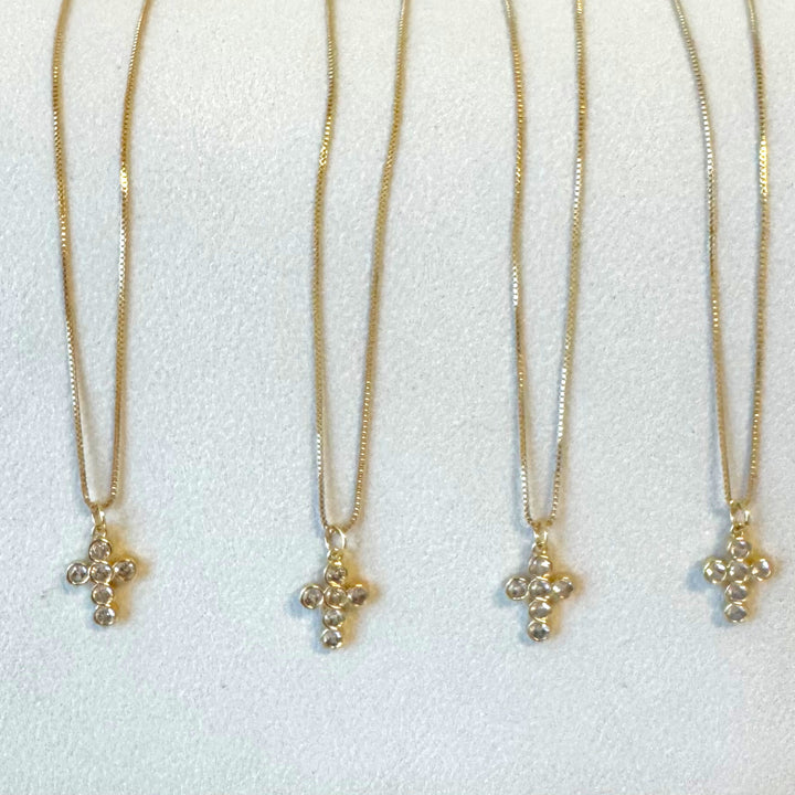 Zirconia Gold Cross Necklace