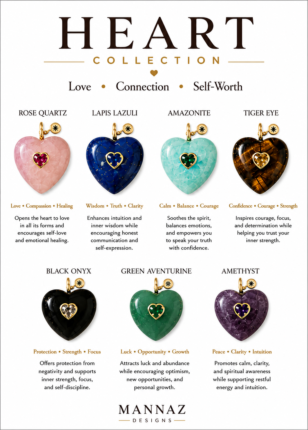 Gemstone Heart Pendant