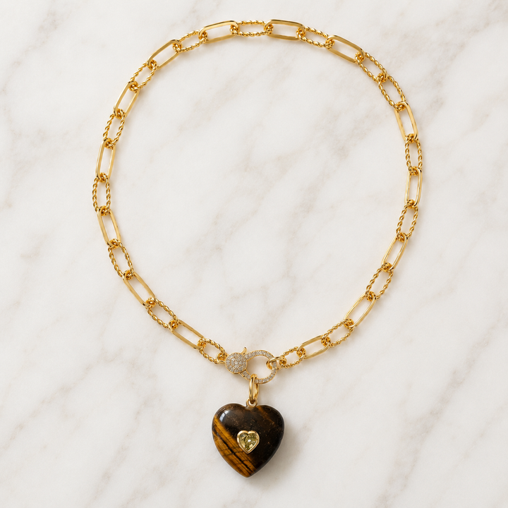 Tiger Eye Heart Necklace