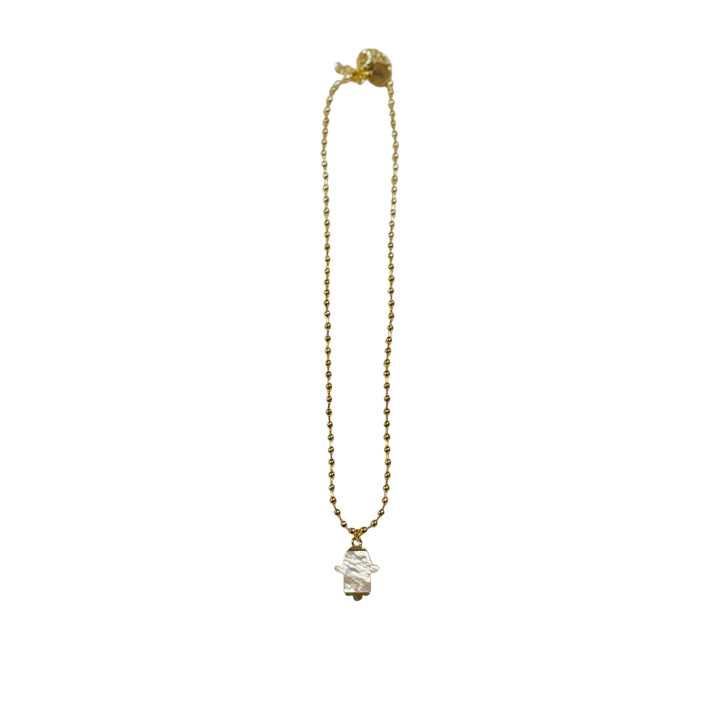 Hamsa Mother of Pearl Pendant Necklace