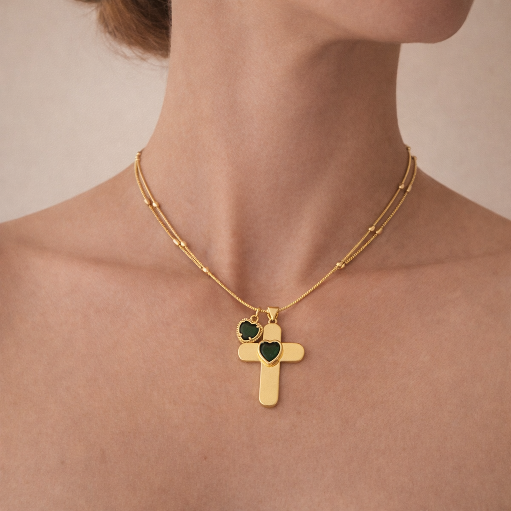 Mannaz Radiant Cross Necklace