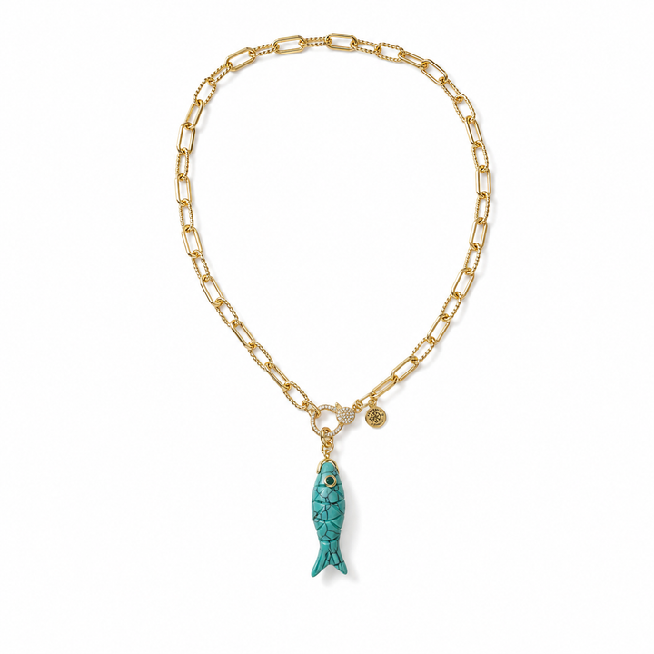 Turquoise Fish Necklace | Protection &amp; Abundance Gemstone Jewelry