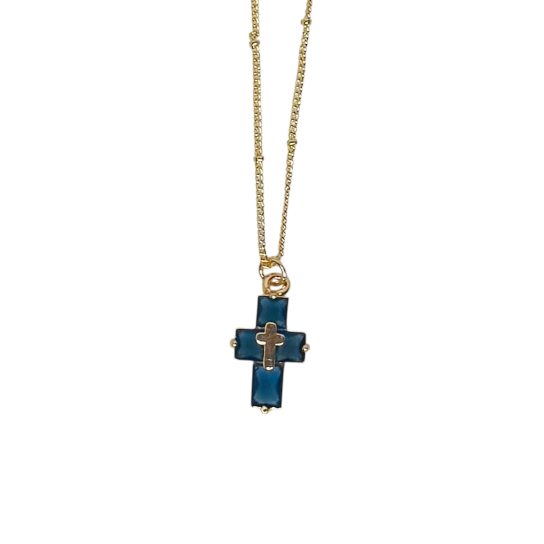 Dainty Crystal Cross Necklace