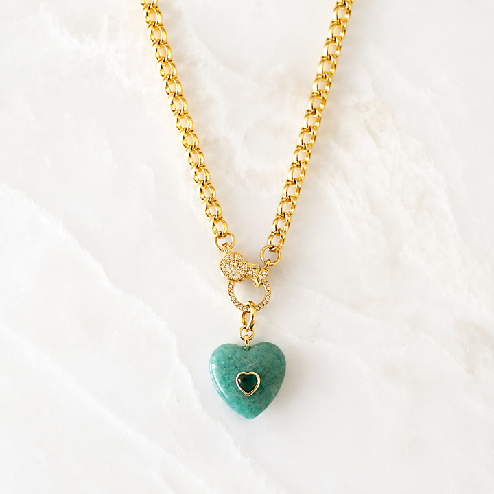 Amanzonite Heart Necklace