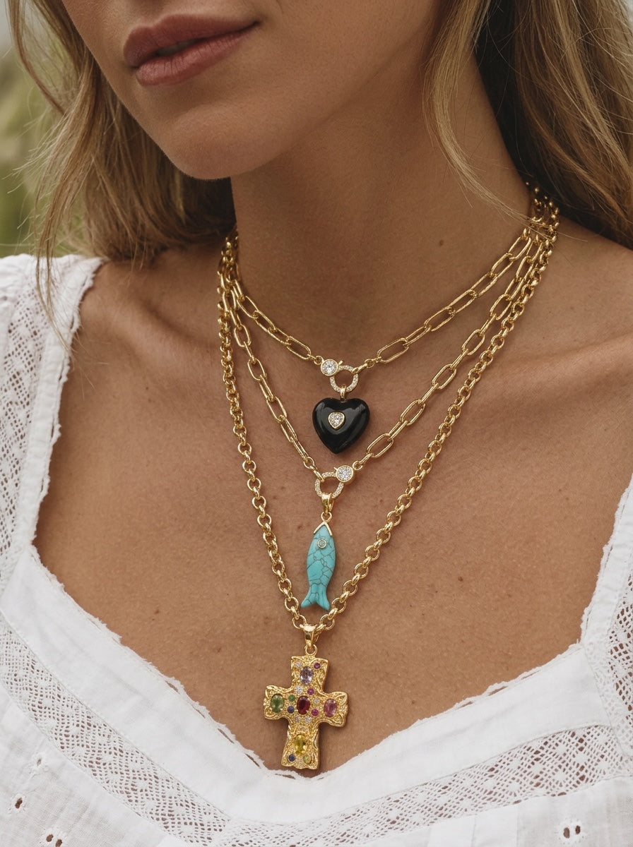 Turquoise Fish Necklace | Protection &amp; Abundance Gemstone Jewelry