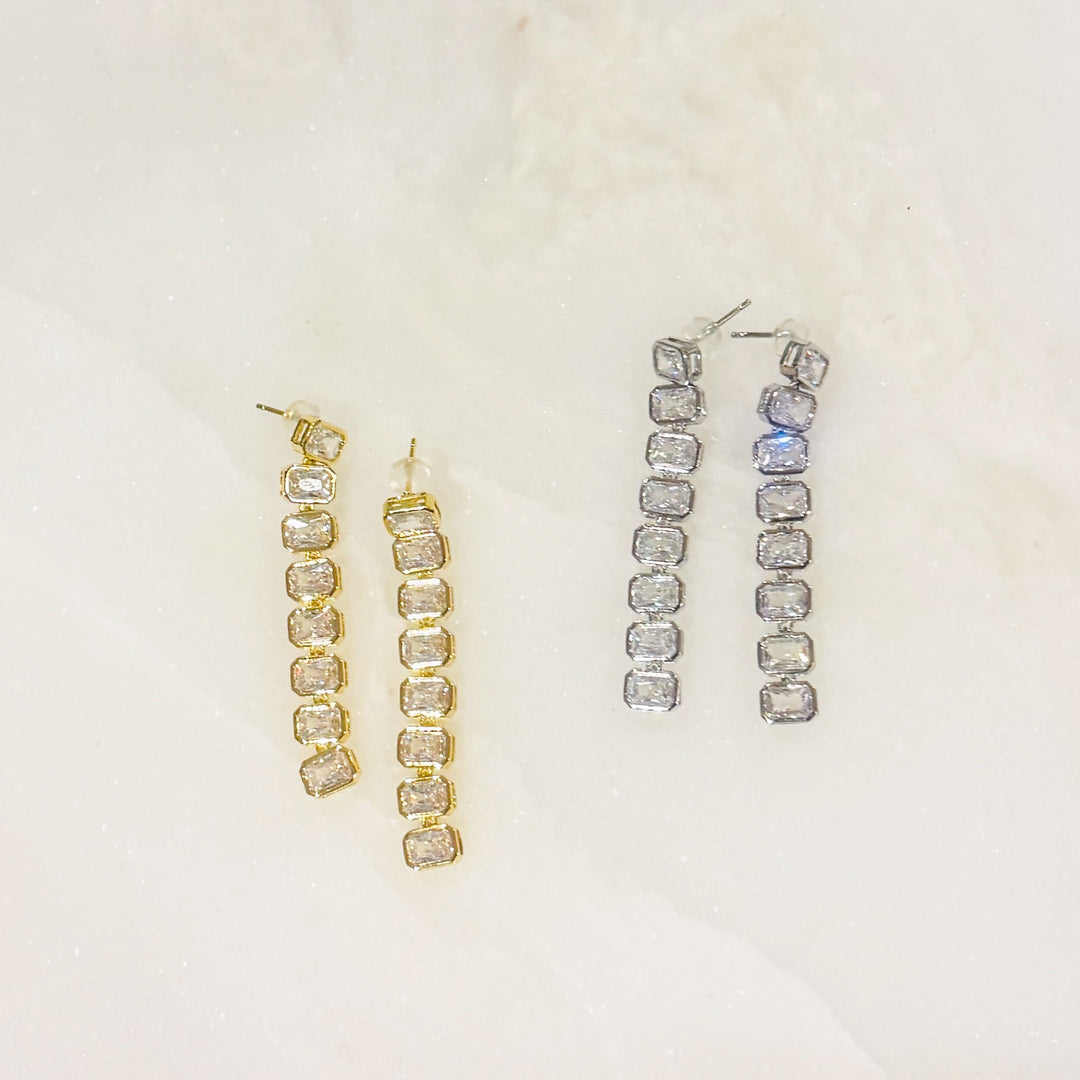 Chic Drop Baguette Earrings