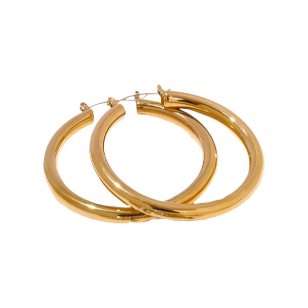 holidays 24 Default Title Earrings Mannaz Designs Athena Bold 18K Gold Hoop Earrings 