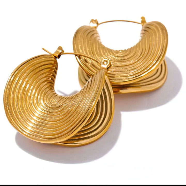 holidays 24 Default Title Earrings Mannaz Designs Ava Sculpted Gold Hoop Earrings 