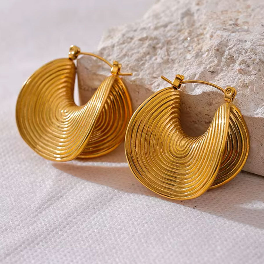 holidays 24 Default Title Earrings Mannaz Designs Ava Sculpted Gold Hoop Earrings 