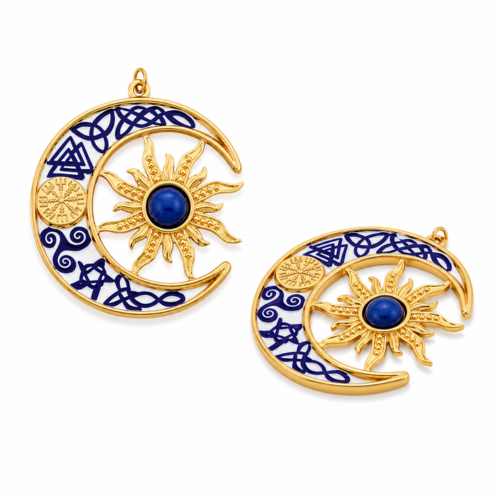 Blue Celestial Sun &amp; Moon Pendant