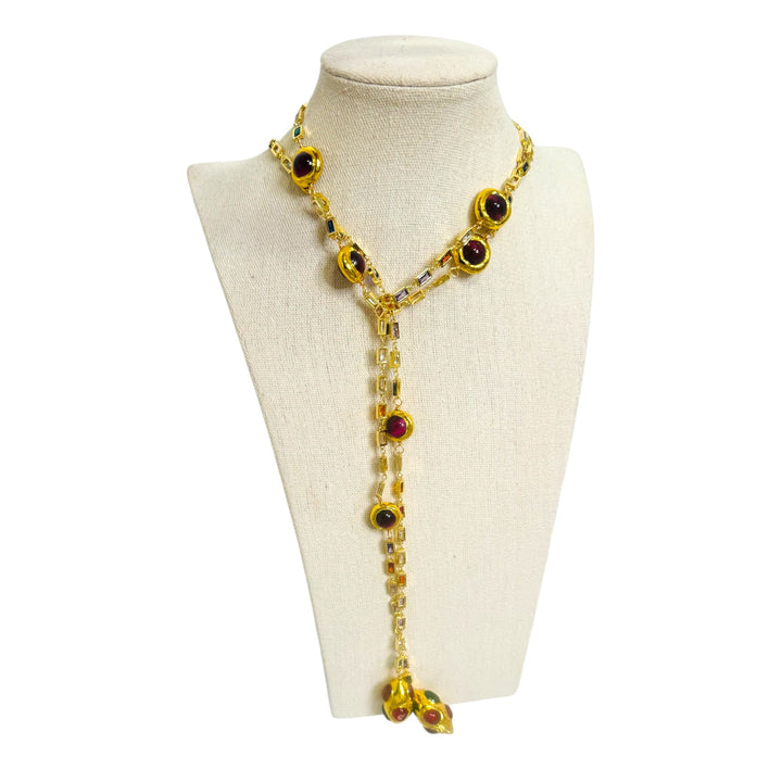 Elizabeth Tiger Eye Lariat Necklace