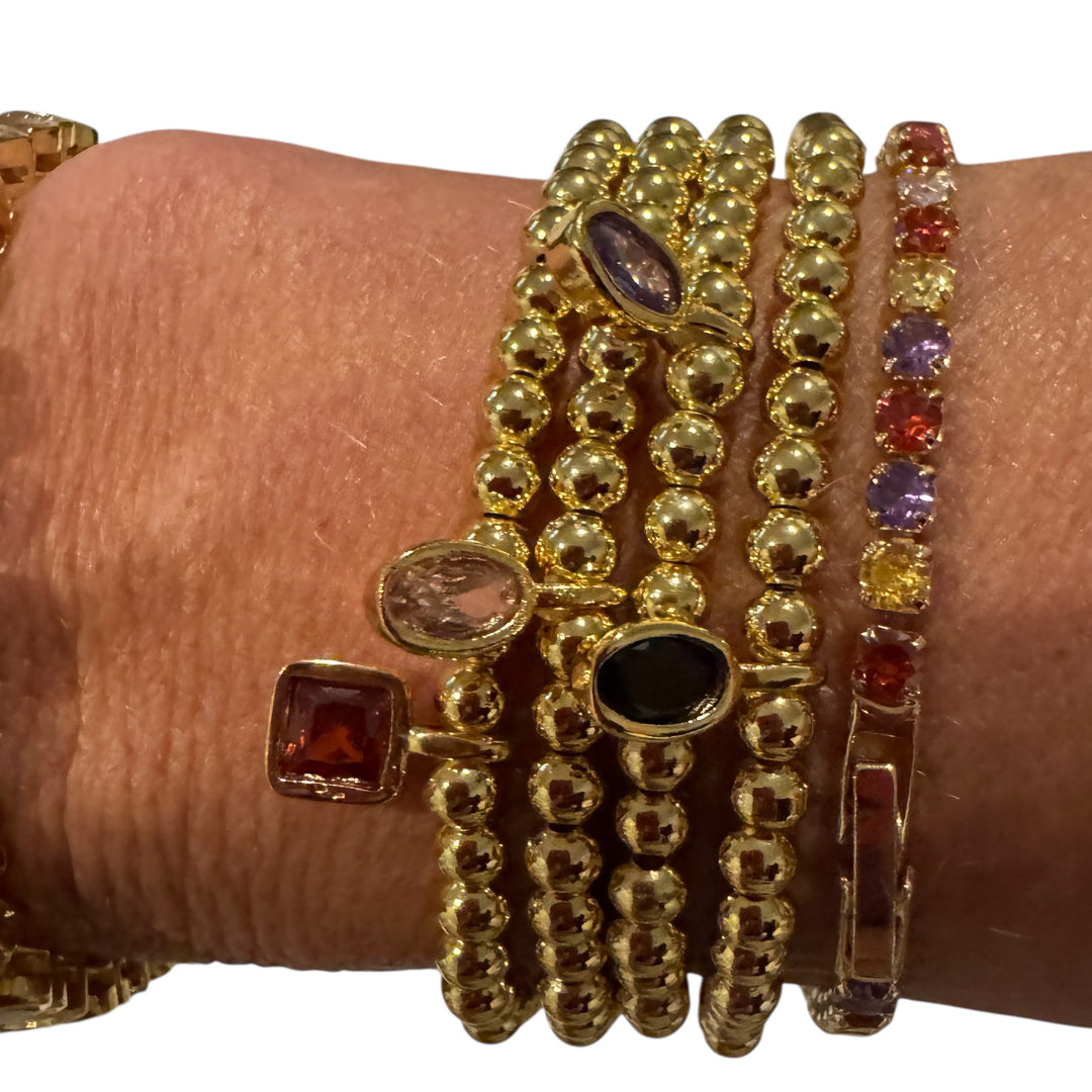 Gem Drop Gold Bead Bracelet