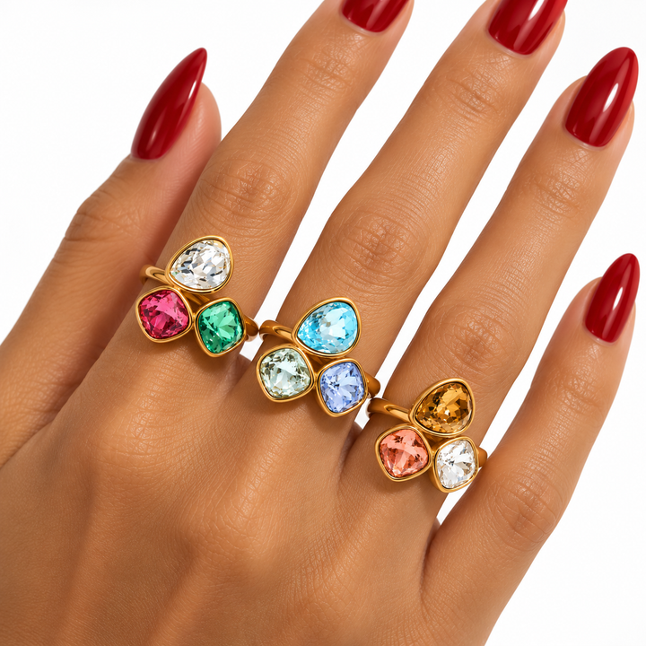 Crystal Trio Statement Ring