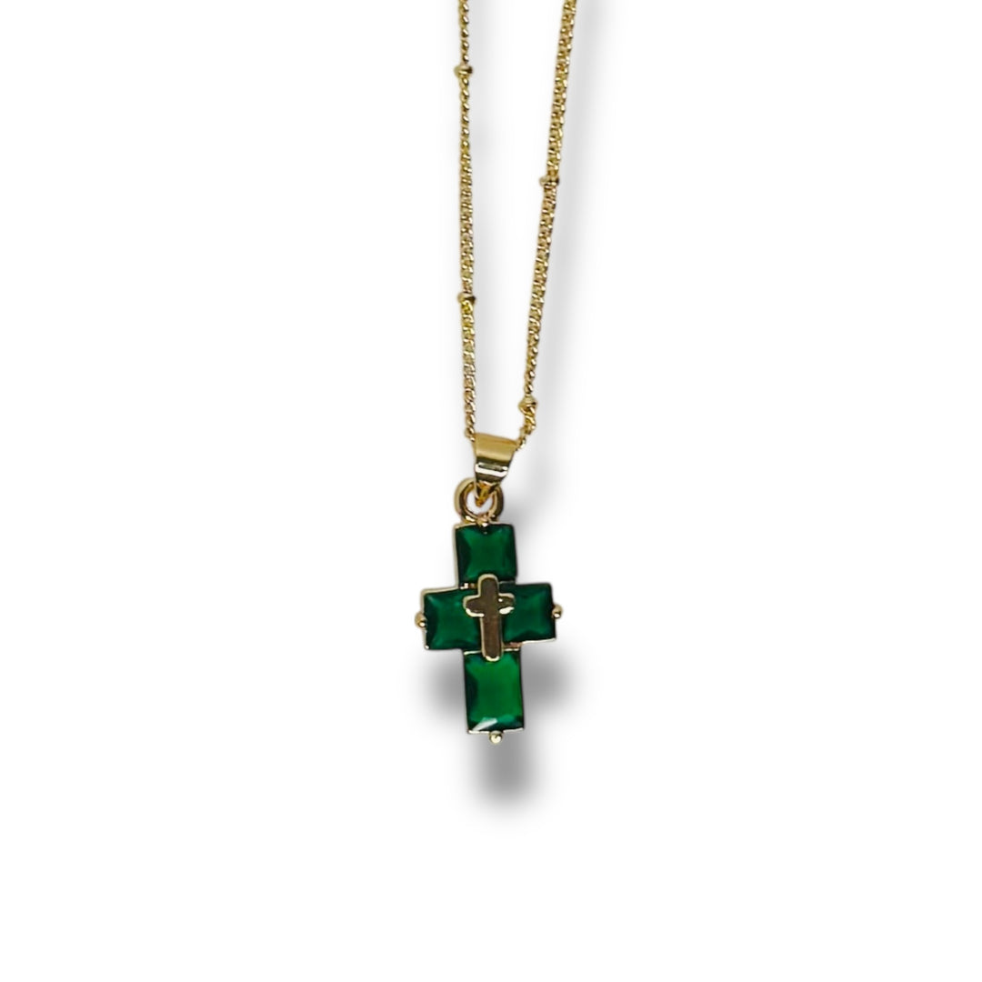 Dainty Crystal Cross Necklace