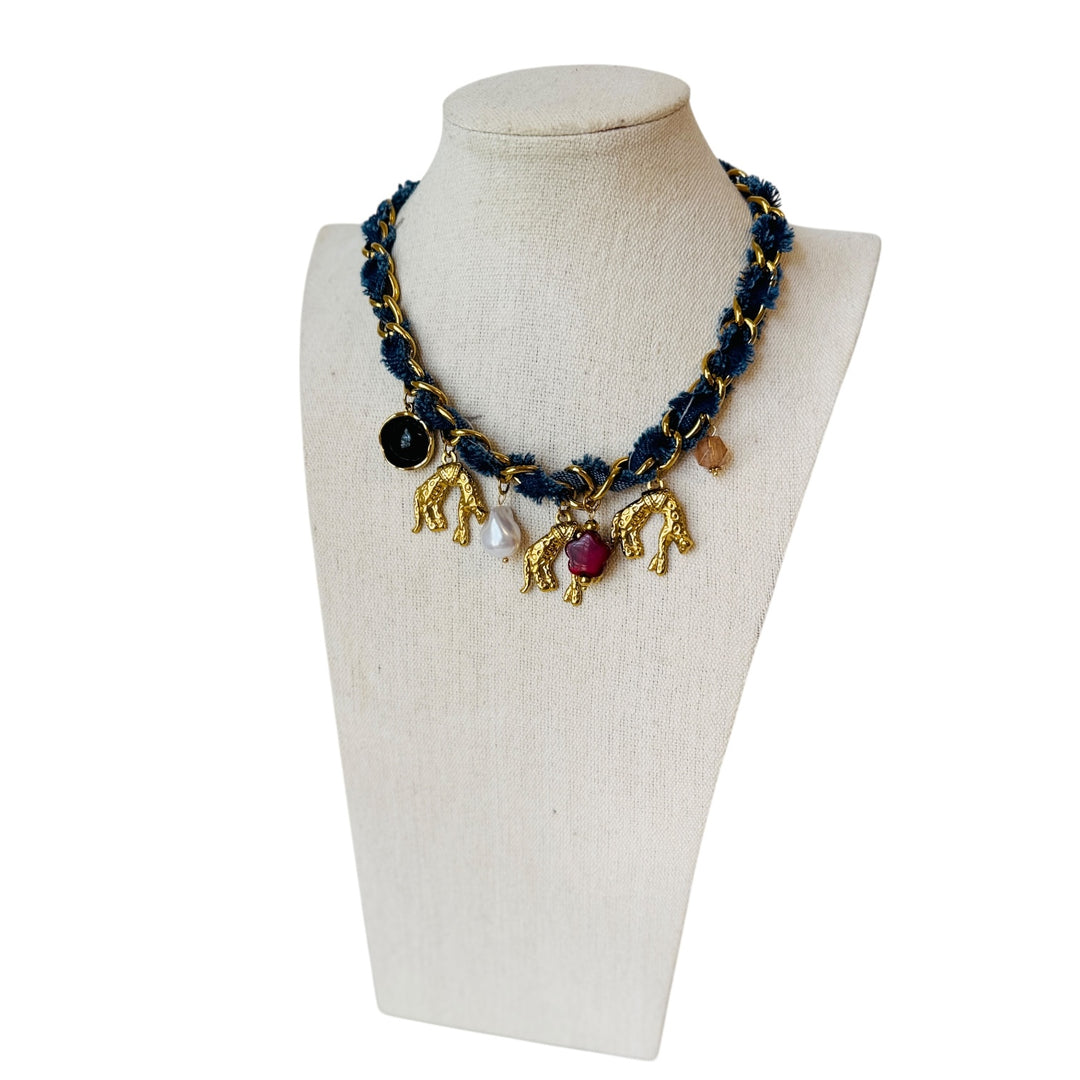 The Felline Denim Charm Necklace