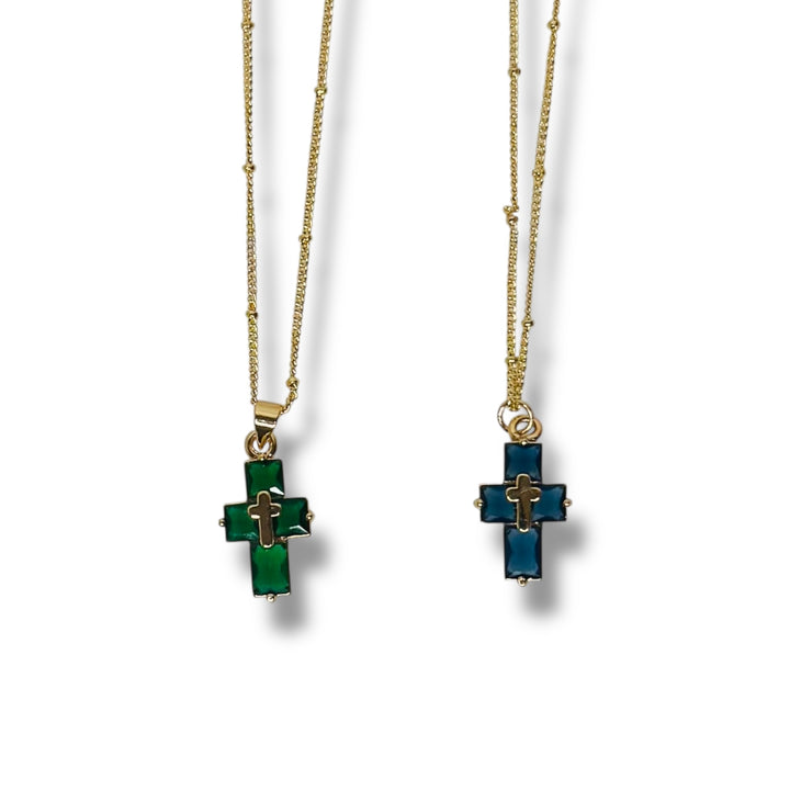 Dainty Crystal Cross Necklace