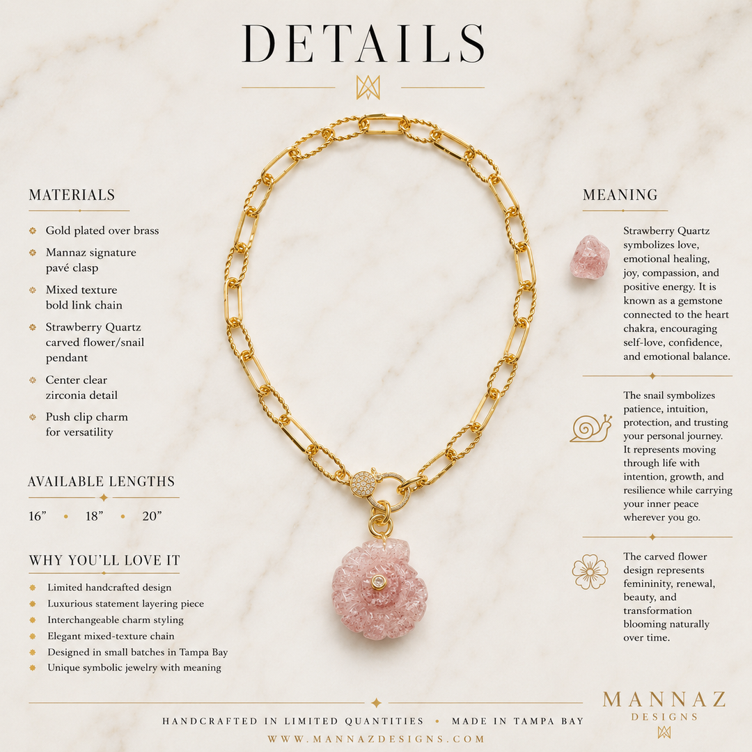 Strawberry Quartz Conch Necklace