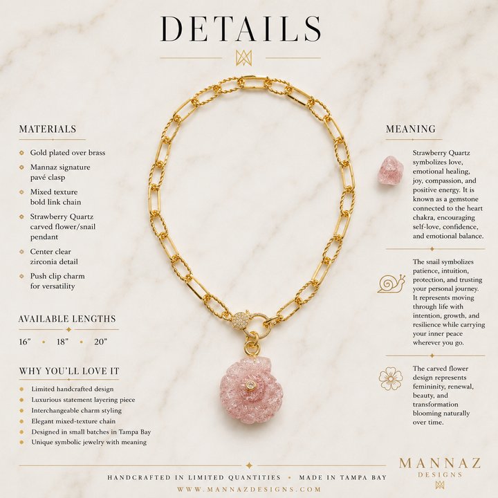 Strawberry Quartz Conch Necklace
