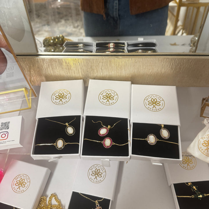 Virgen de Guadalupe Mother of Pearl Gold Bracelet