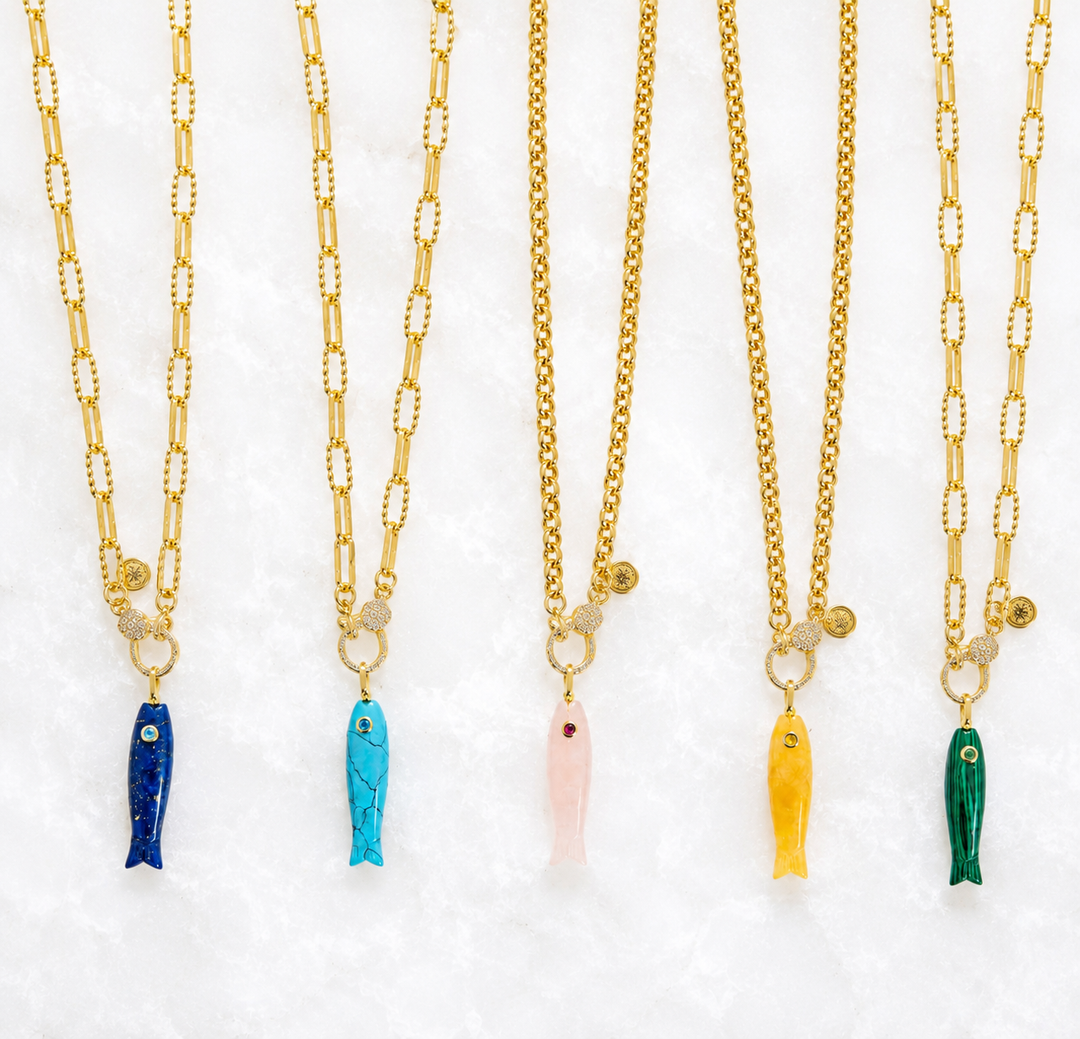 Gemstone Fish Pendant