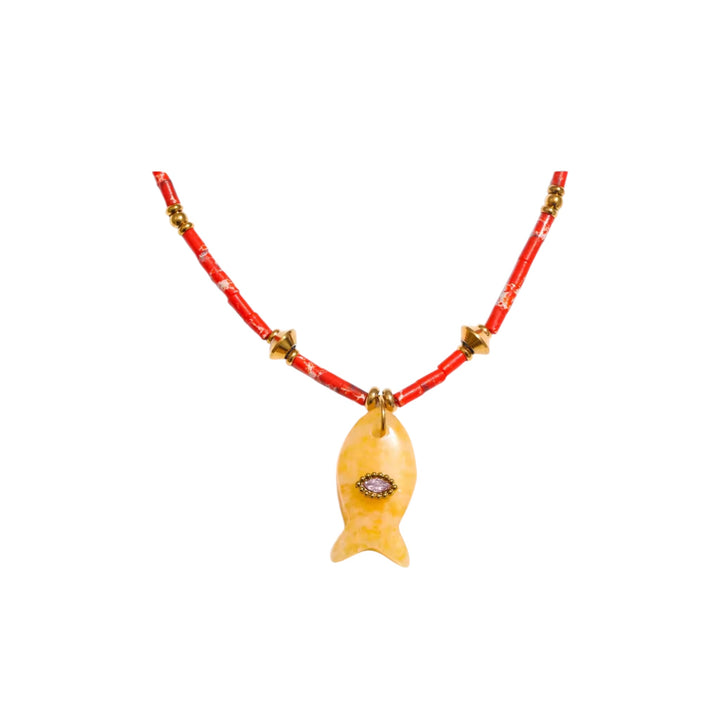 Mannaz Fish Pendant Necklace
