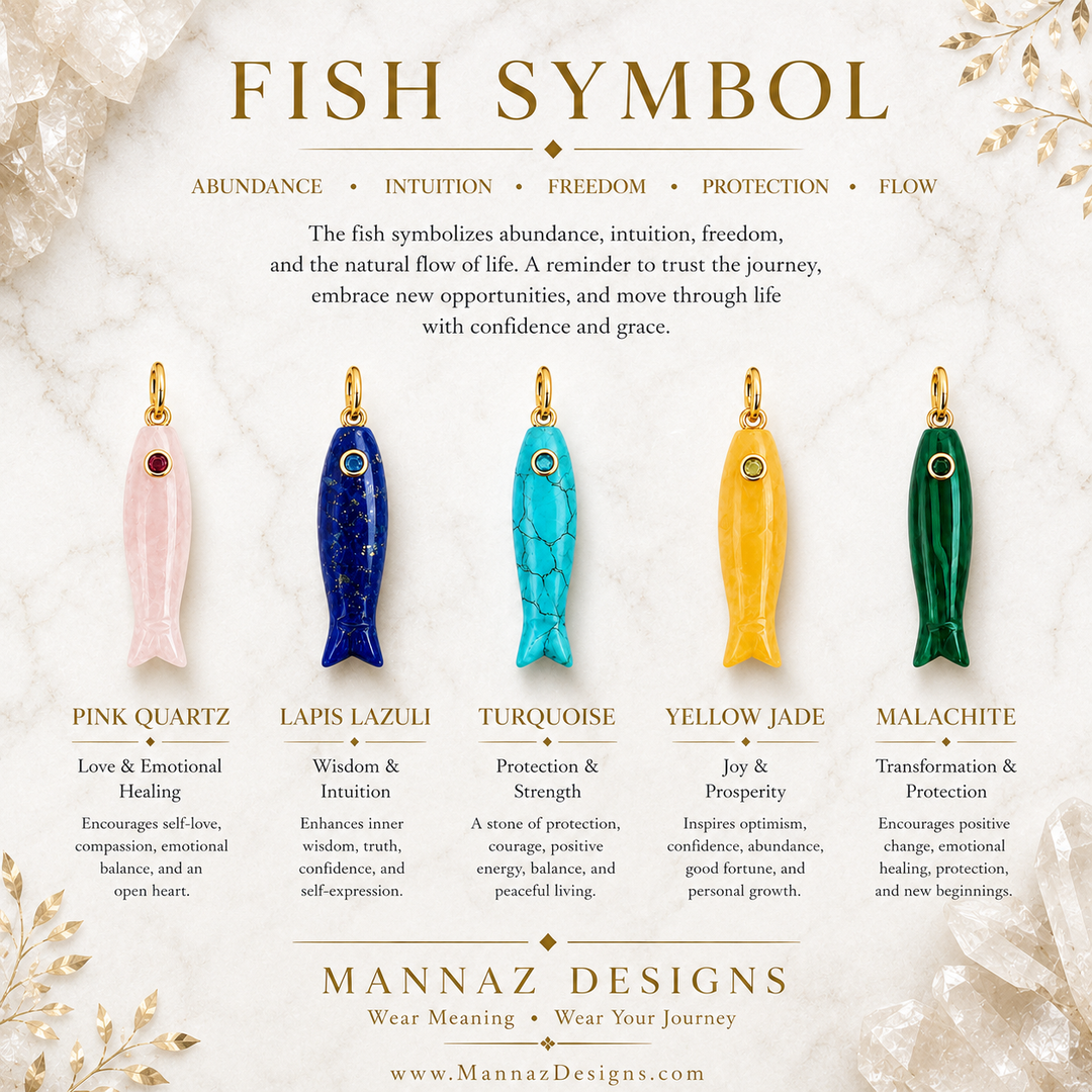 Gemstone Fish Necklace | Natural Stone Pendant