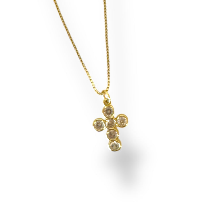 Zirconia Gold Cross Necklace
