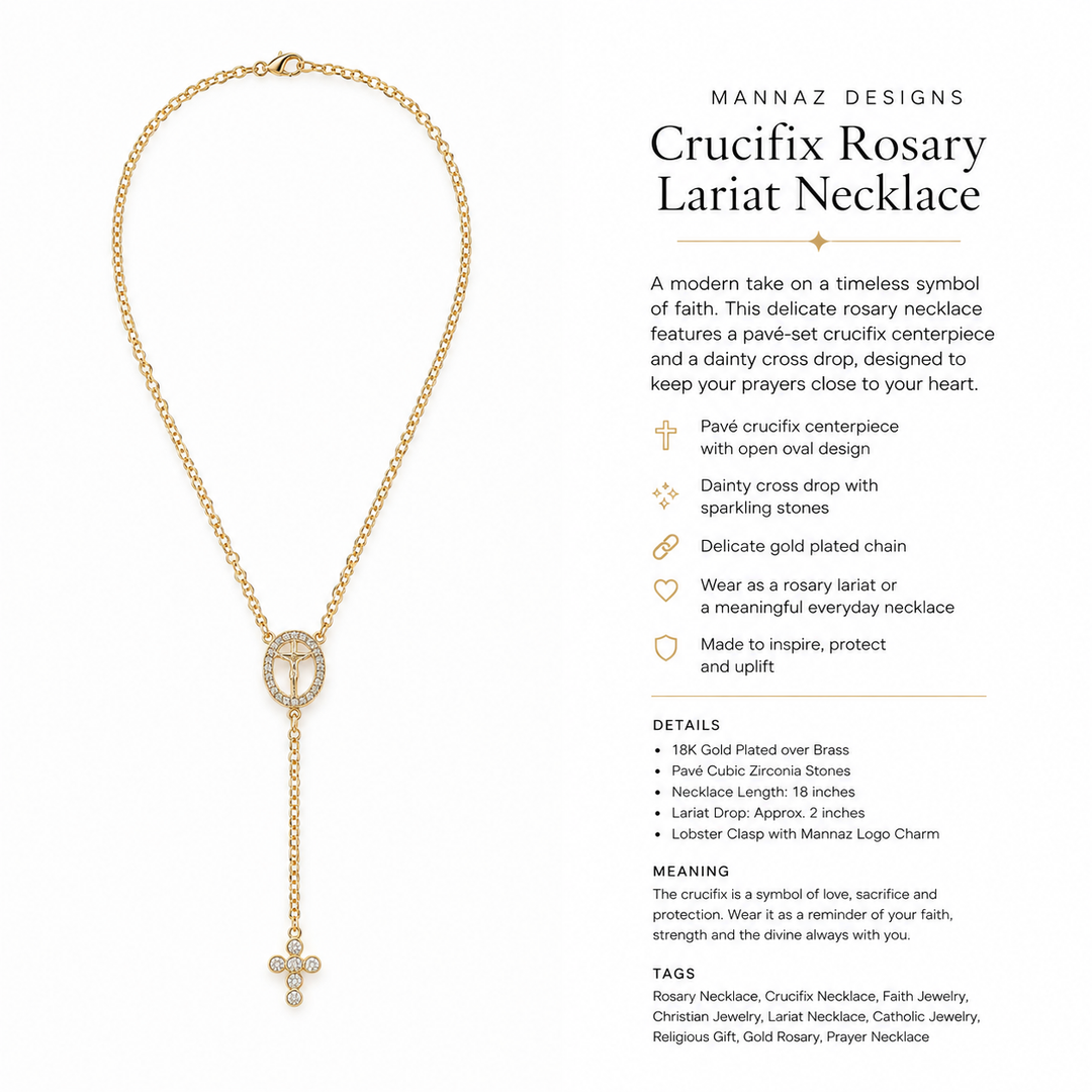 Miraculous Mary Rosary Lariat Necklace